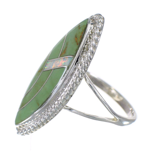 Sterling Silver Southwest Turquoise Opal Ring Size 5 QX85858